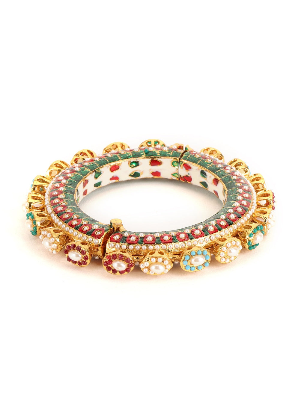 Multi Meenakari Handcrafted Heavy Bangle - Ruby Raang | Grocsy