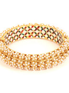 Handcrafted Pearl Heavy Bangle - Ruby Raang