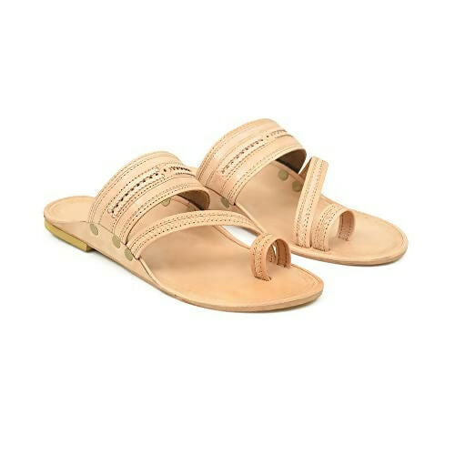 Stepsoft Men Natural Leather Kolhapuri Chappals – Ethnic Footwear For Festive Wear | Grocsy