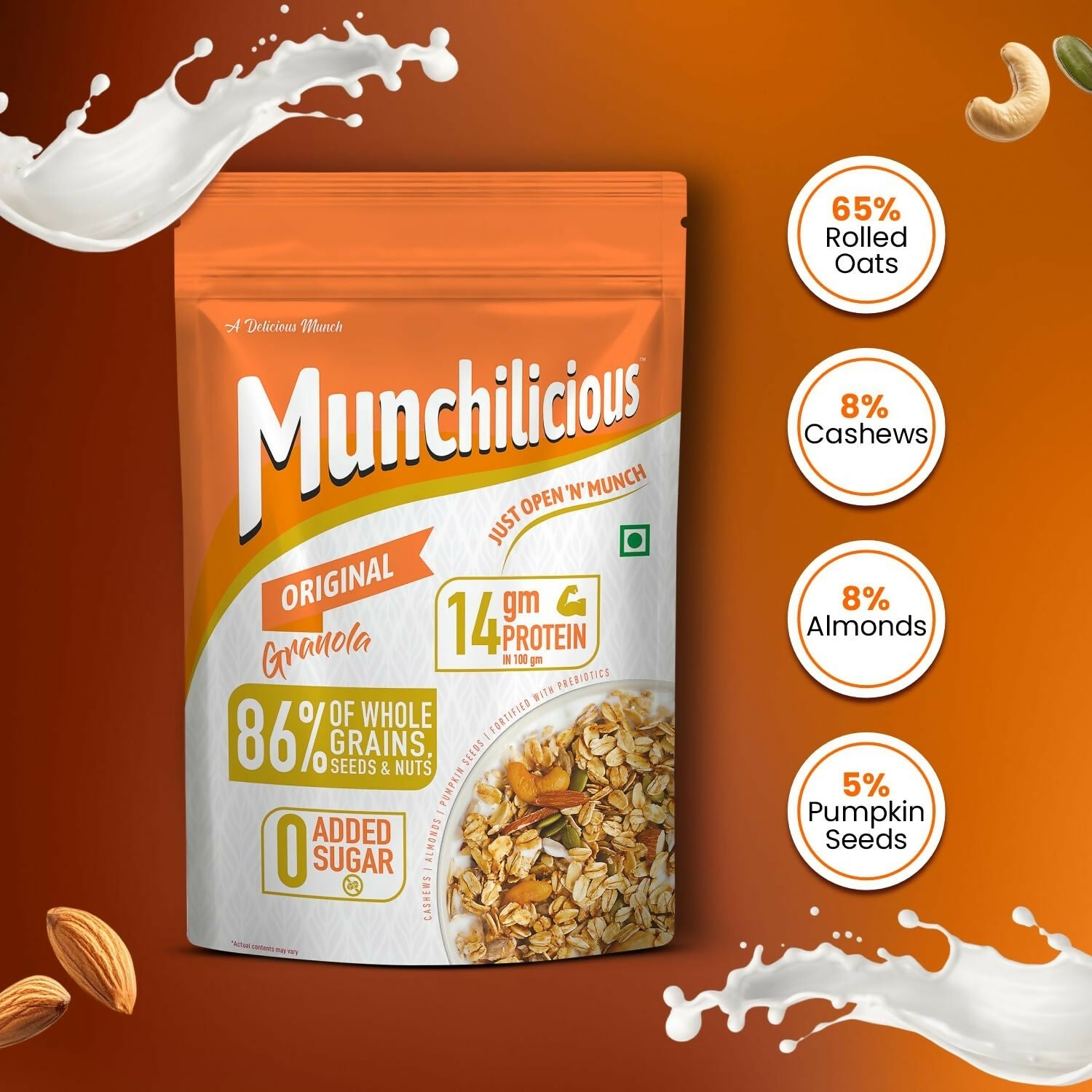 Munchilicious Granola - Original, 80% Seeds & Whole Grains | Grocsy