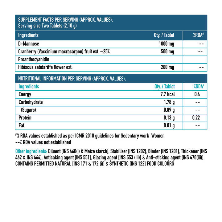 HK Vitals Cranberry + D-Mannose Tablets | Grocsy
