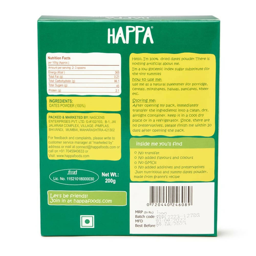 Happa Organic Dates Powder | Grocsy