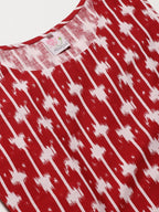 Ahalyaa Women Red & White Printed Pure Cotton Top | Grocsy