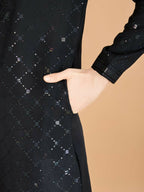 Vastranavya Black Exclusive Festival Wear Viscose Silk Thread & Sequence Embroidered Work Kurta with Dupatta | Grocsy