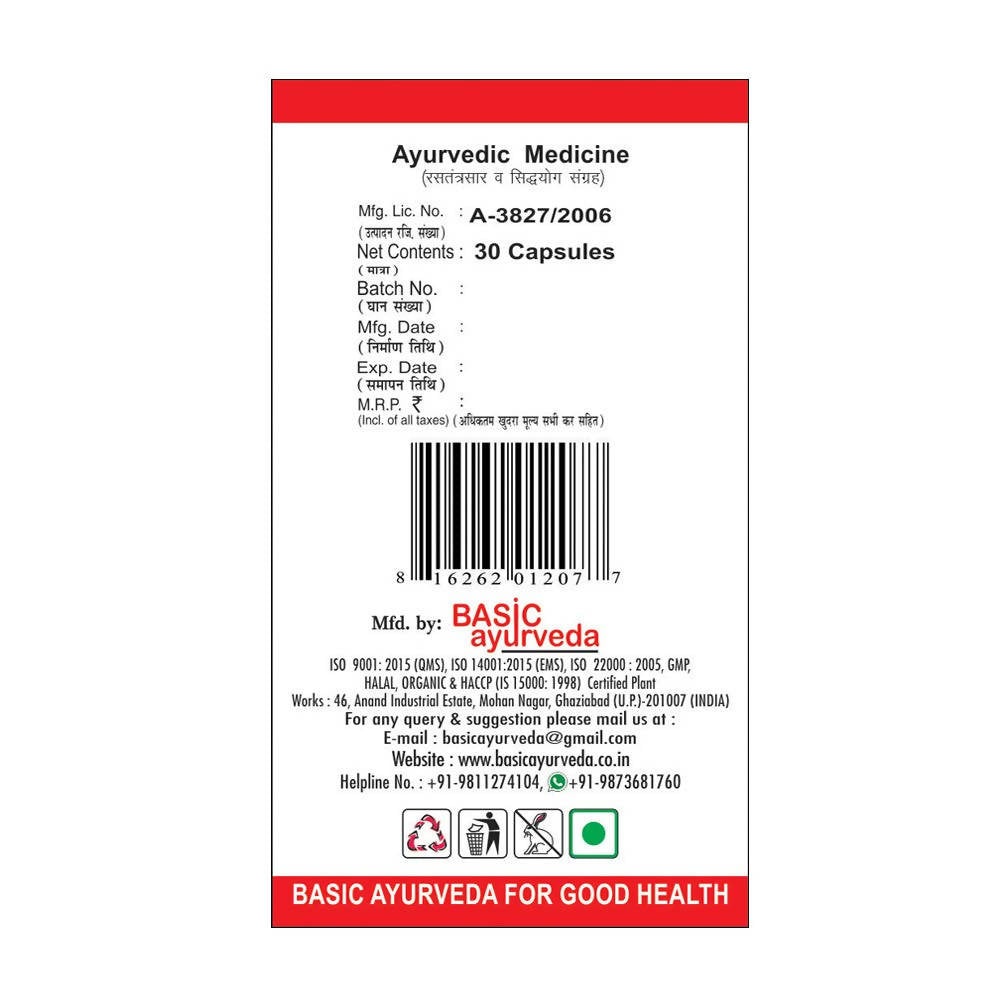 Basic Ayurveda Shodhita Sj Capsules | Grocsy