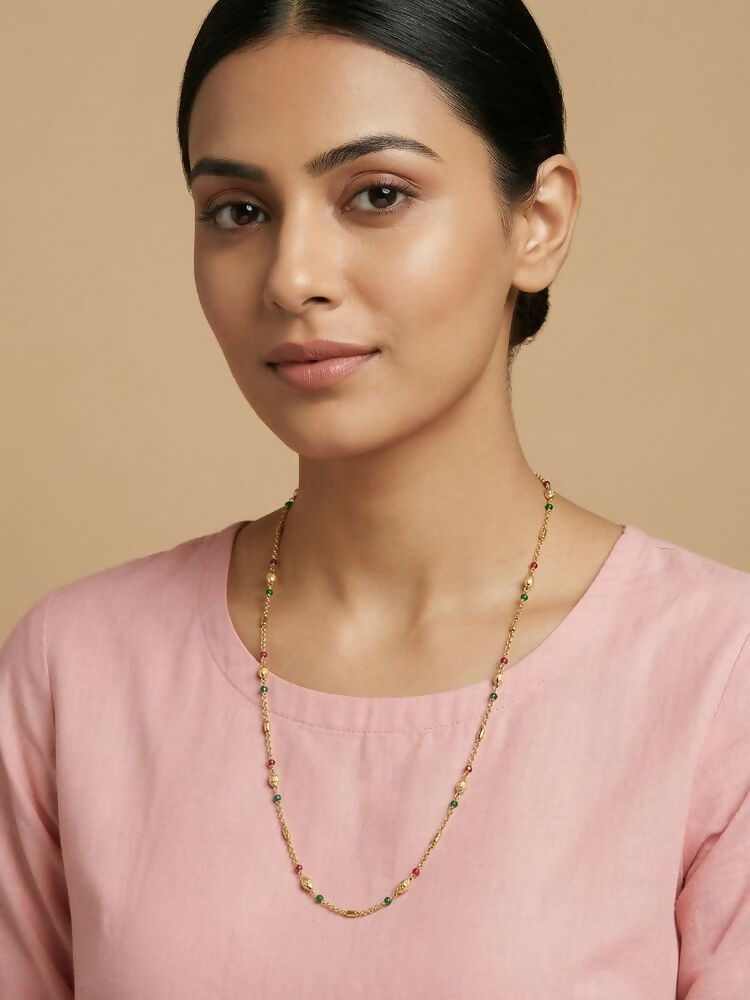 NVR Women Gold Plated Artificial Beads Chain | Grocsy