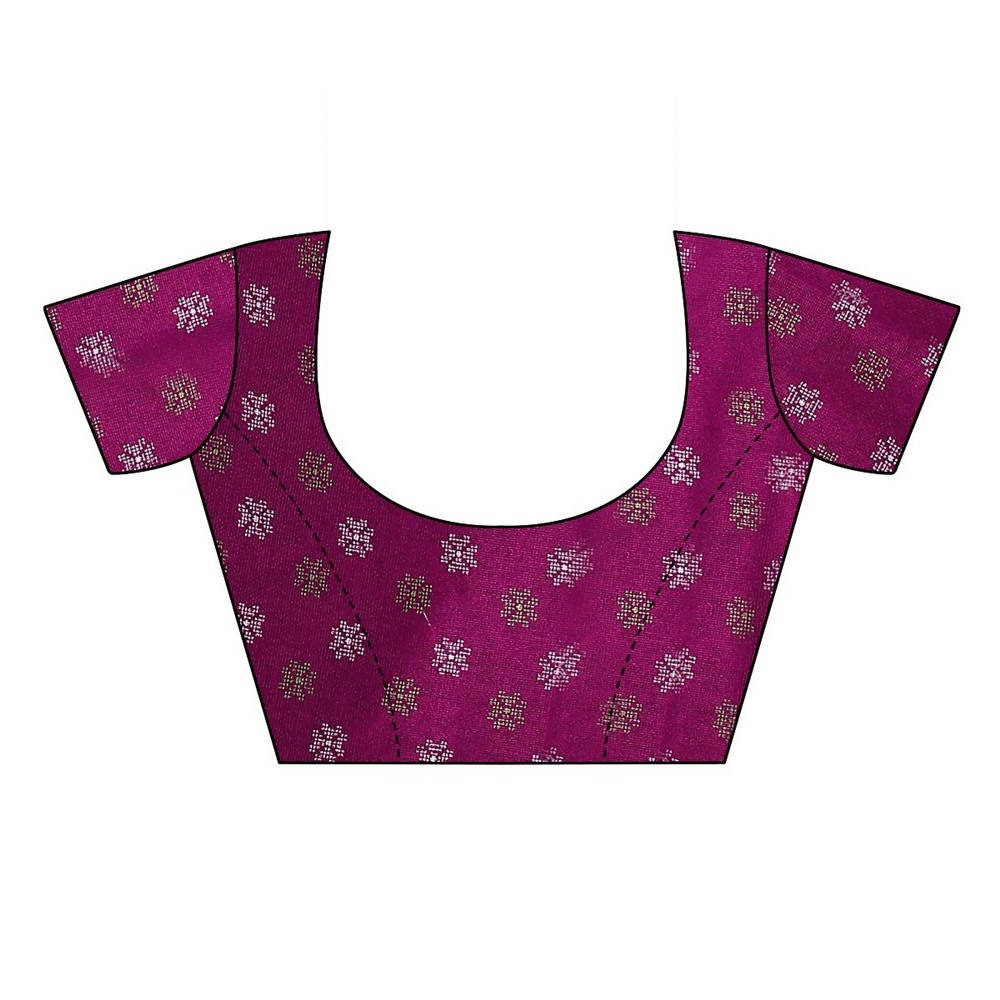 Vamika Printed Jute Silk Purple Saree (Namita Purple) | Grocsy