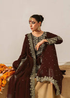 Prazu Fashion Coffee Georgette Sequin With Rivet Moti Palazzo Suit | Grocsy