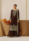 Prazu Fashion Coffee Georgette Sequin With Rivet Moti Palazzo Suit | Grocsy