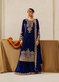 Prazu Fashion Navy Blue Georgette Sequin With Rivet Moti Palazzo Suit | Grocsy