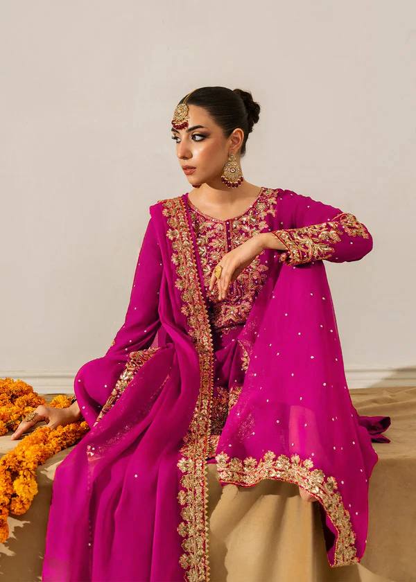 Prazu Fashion Pink Georgette Sequin With Rivet Moti Palazzo Suit | Grocsy