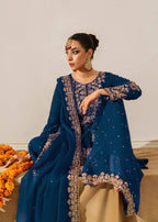 Prazu Fashion Royal Blue Georgette Sequence With Rivet Moti Palazzo Suit | Grocsy