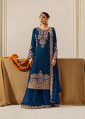 Prazu Fashion Royal Blue Georgette Sequence With Rivet Moti Palazzo Suit | Grocsy