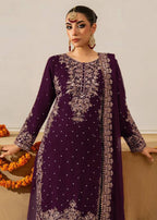 Prazu Fashion Wine Georgette Sequence With Rivet Moti Palazzo Suit | Grocsy