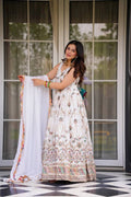 Prazu Fashion Off White Georgette Thread Sequin Anarkali Suit | Grocsy