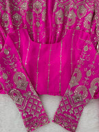 Prazu Fashion Pink Georgette Thread Sequin Lehenga Style Suit | Grocsy