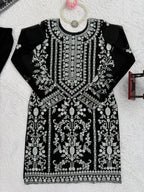 Prazu Fashion Black Georgette Thread Sequence Sharara Suit | Grocsy