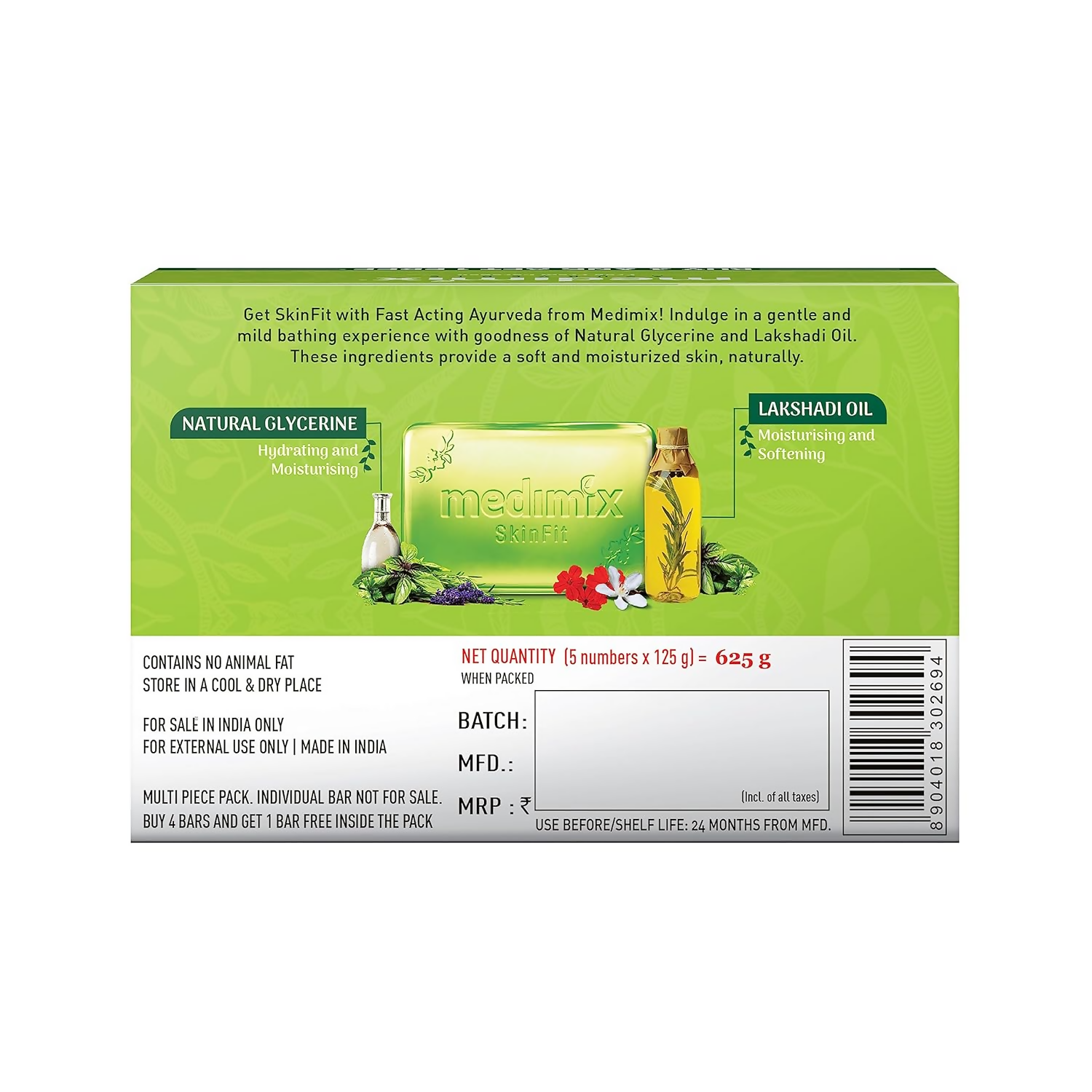 Medimix Ayurvedic Natural Glycerine Bathing Soap with Lakshadi Oil | Grocsy