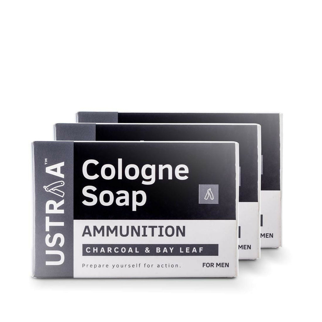 Ustraa Ammunition Cologne Soap with Charcoal & Bay Leaf | Grocsy