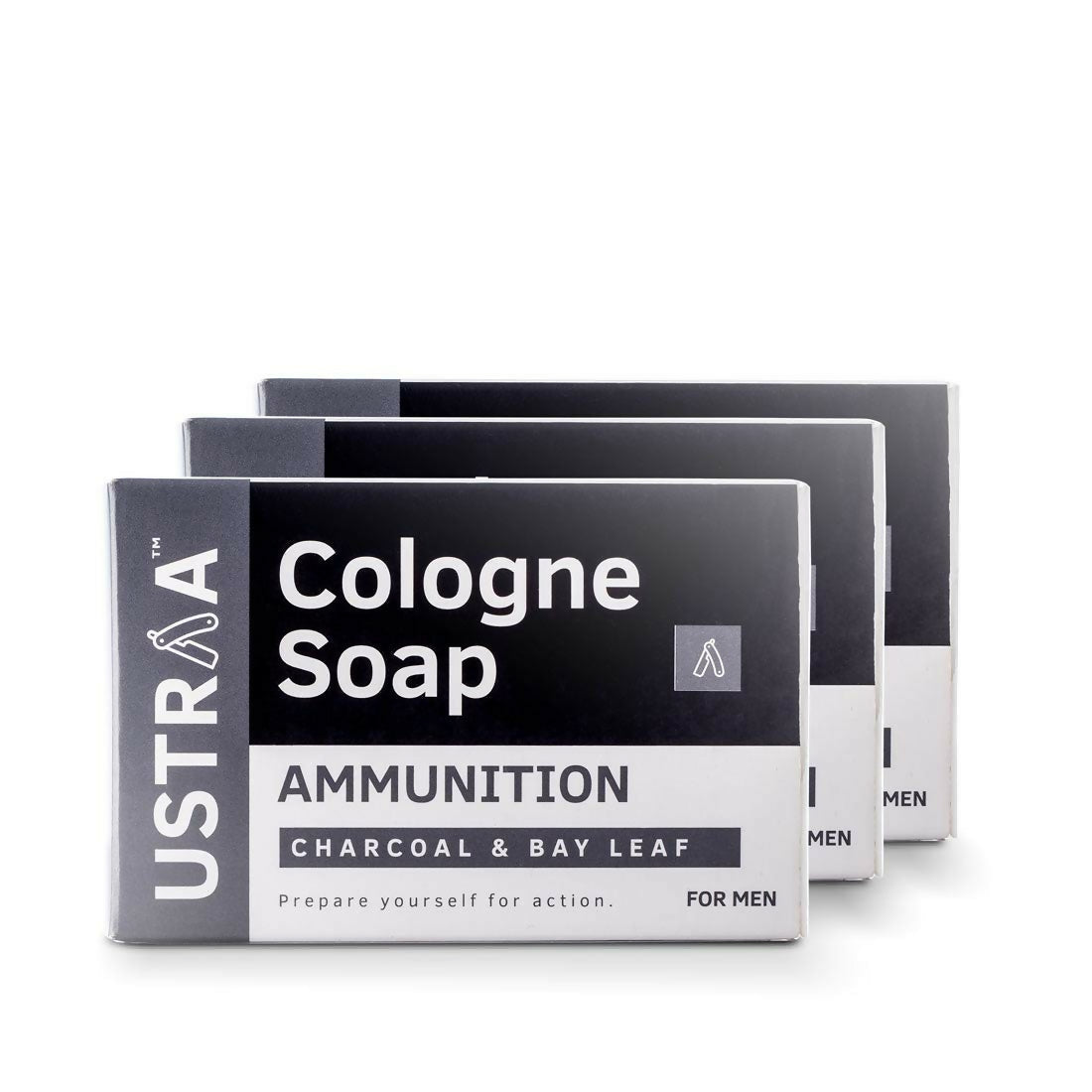 Ustraa Ammunition Cologne Soap with Charcoal & Bay Leaf | Grocsy