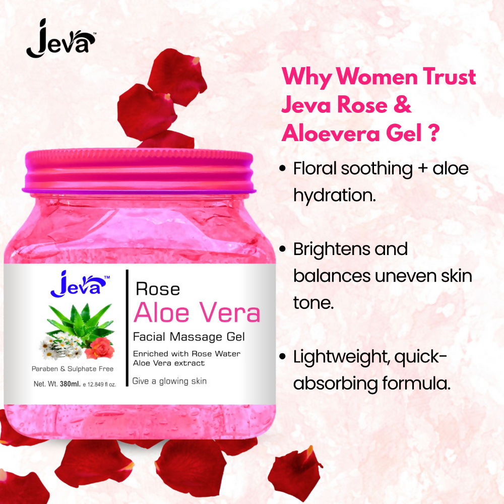 Jeva Rose and Aloe Vera Facial Massage Gel | Grocsy