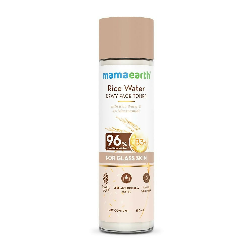 Mamaearth Rice Water Dewy Face Toner with 96% Pure Rice Water Extract & 4% Niacinamide for Glass Skin | Grocsy