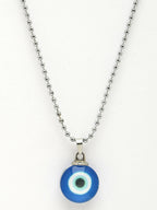 NVR Unisex Evil Eye Silver-Plated Stainless Steel Pendant with Chain | Grocsy