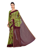 Mimosa Women's Green Chiffon Banarasi Silk Saree | Grocsy