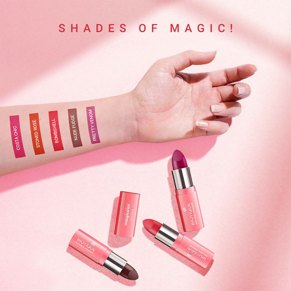Biotique Magicolor Lipstick - Pretty Poison | Grocsy