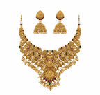 Jewel City Traditional Handcrafted Gold-Plated Temple Necklace Set | Grocsy