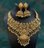 Jewel City Traditional Handcrafted Gold-Plated Temple Necklace Set | Grocsy