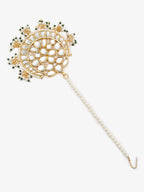 Gold Toned White Kundan Maang Tikka - Ruby Raang | Grocsy