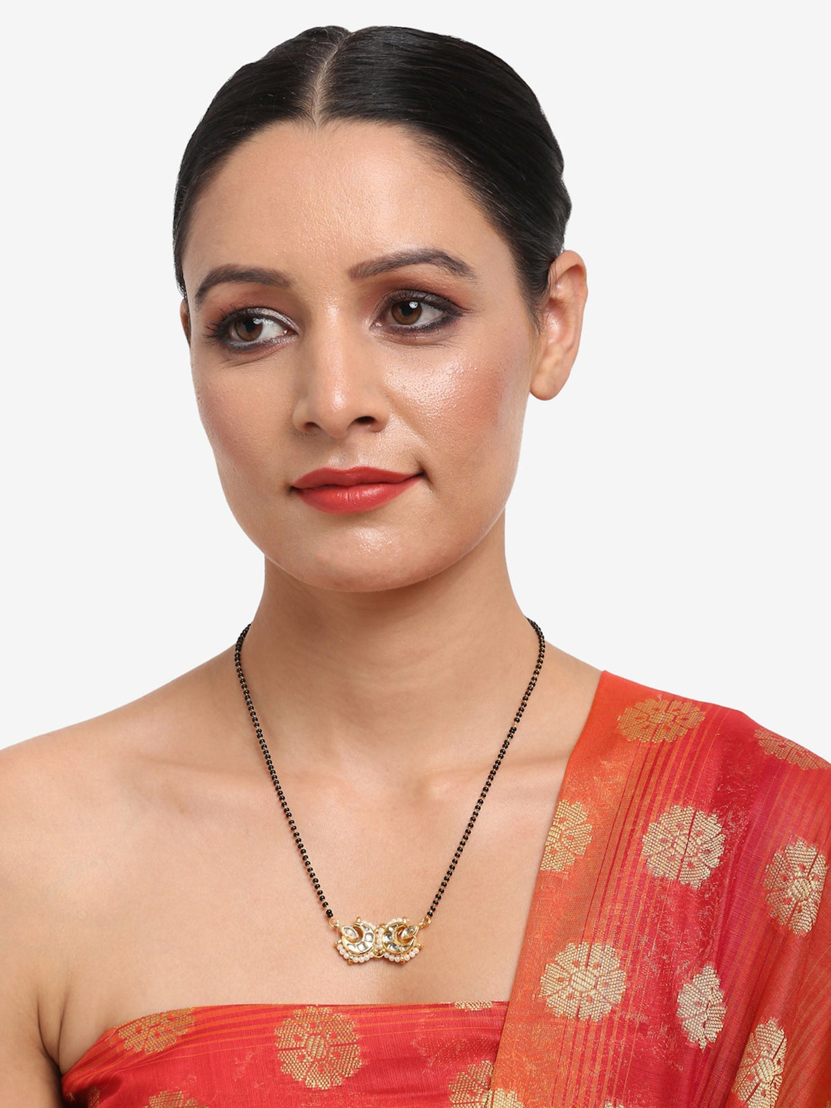 Gold-Polished Kundan Mangalsutra - Ruby Raang | Grocsy