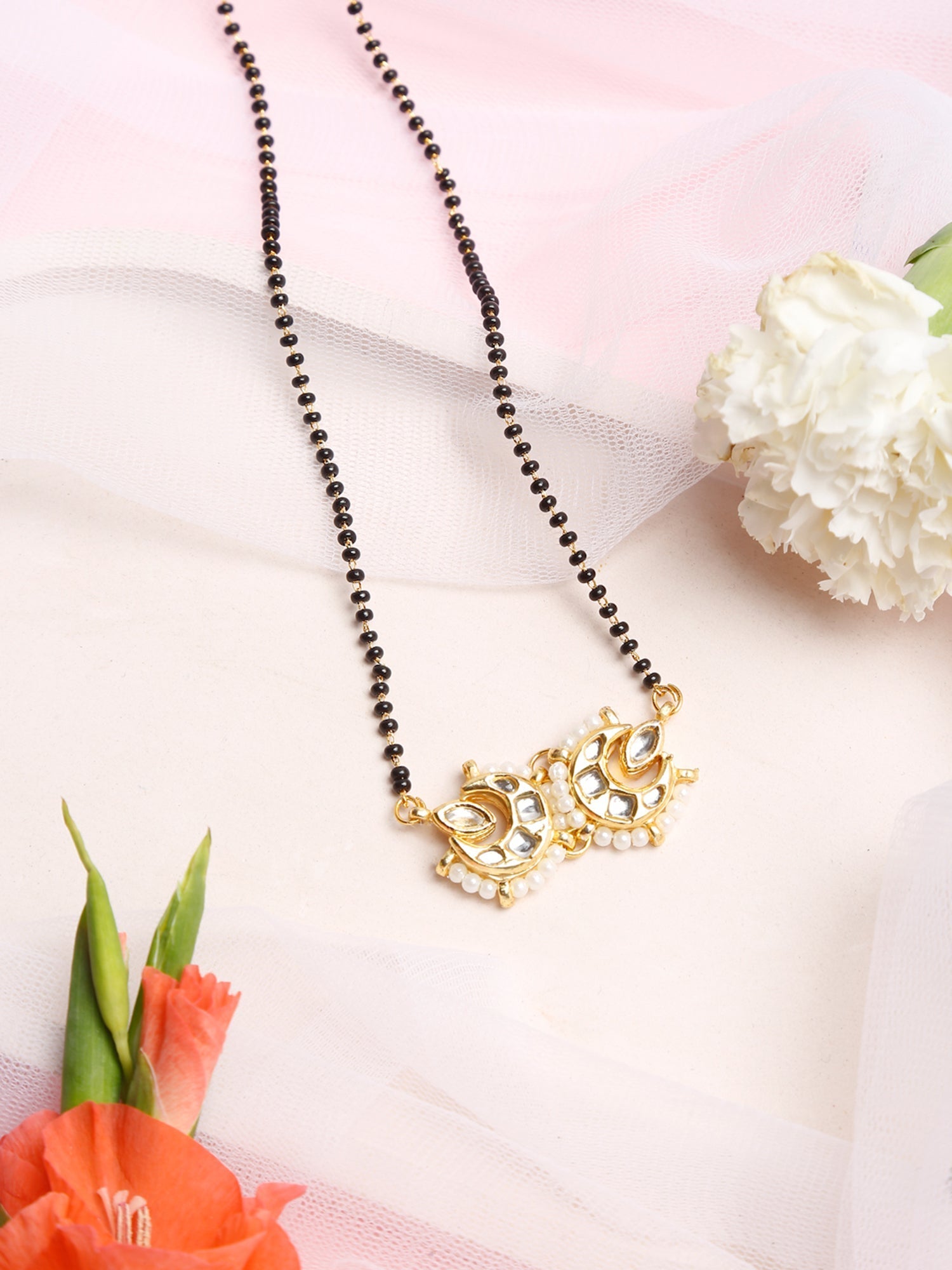 Gold-Polished Kundan Mangalsutra - Ruby Raang | Grocsy