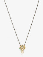 Women's Gold-Polished Black Beaded Mangalsutra - Ruby Raang | Grocsy