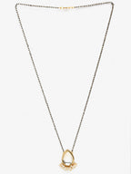 Gold-Polished White Black Kundan-Studded Beaded Mangalsutra - Ruby Raang | Grocsy