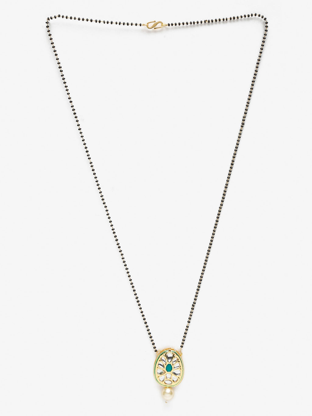 Black Gold-Polished Kundan Mangalsutra - Ruby Raang | Grocsy