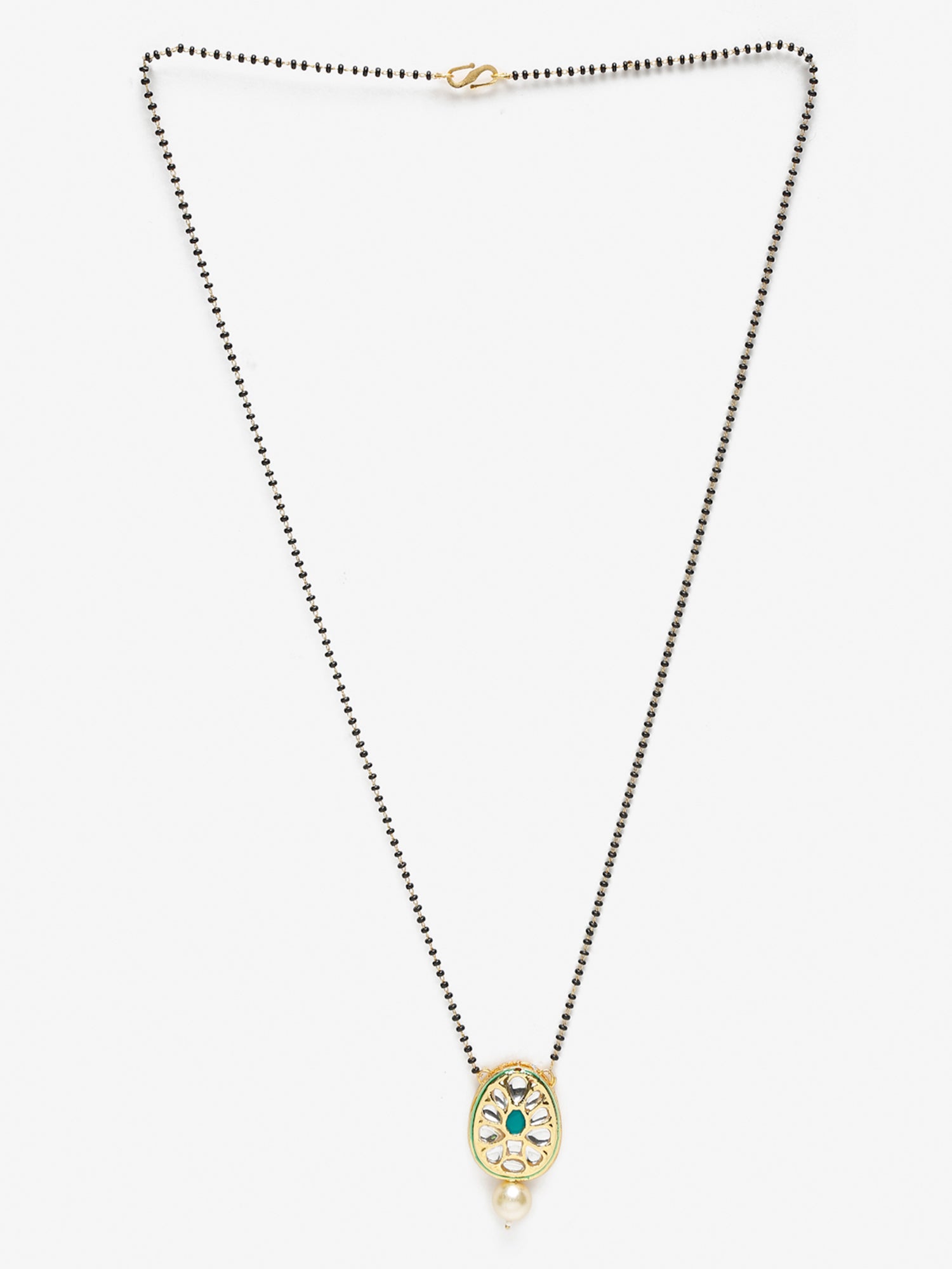 Black Gold-Polished Kundan Mangalsutra - Ruby Raang | Grocsy