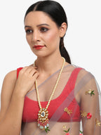 Gold-Toned Pink Gold-Polished Handcrafted Necklace - Ruby Raang | Grocsy