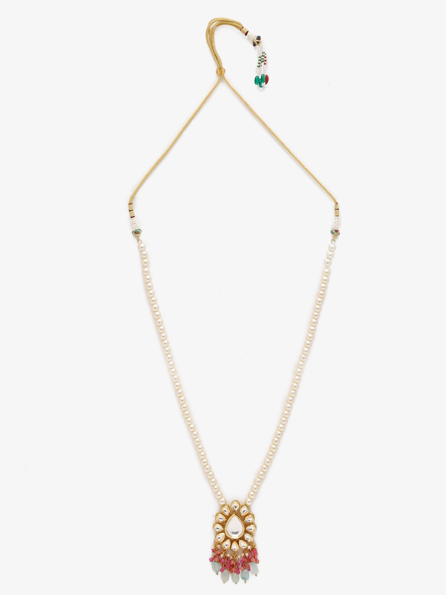 Gold-Toned Pink Gold-Polished Handcrafted Necklace - Ruby Raang | Grocsy