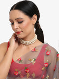 Gold-Toned White Gold-Polished Handcrafted Necklace - Ruby Raang | Grocsy