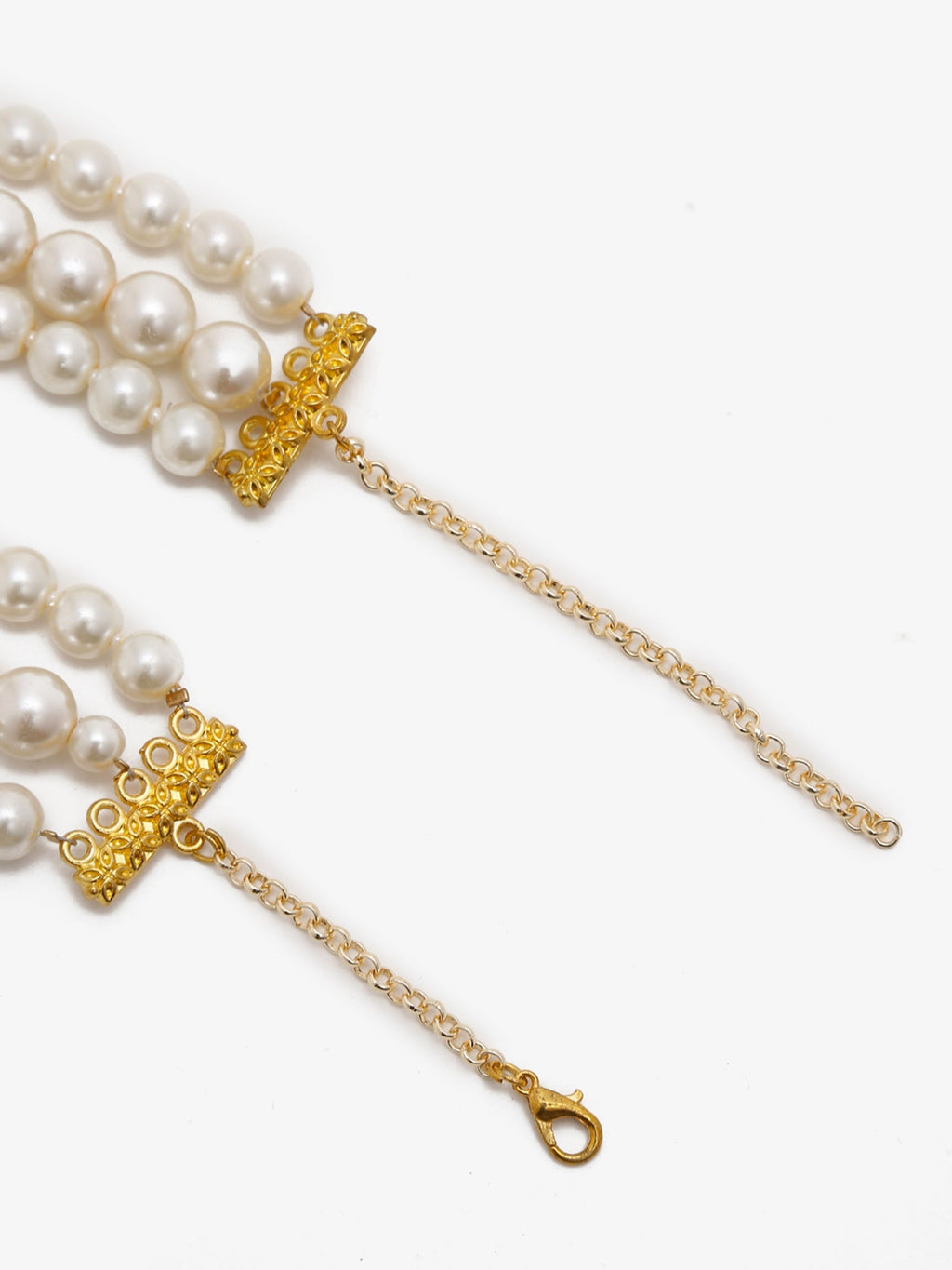 Gold-Toned White Gold-Polished Handcrafted Necklace - Ruby Raang | Grocsy