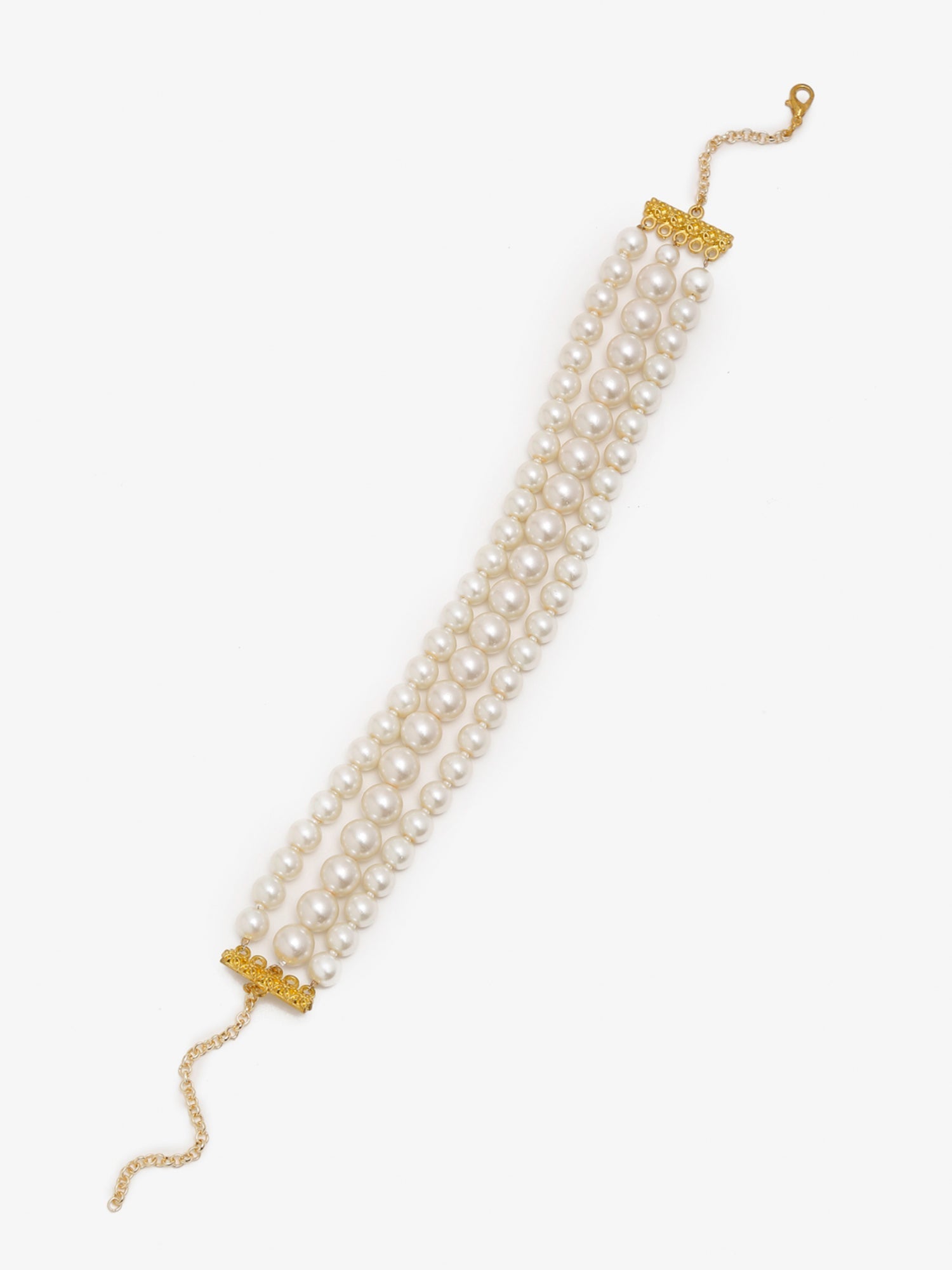 Gold-Toned White Gold-Polished Handcrafted Necklace - Ruby Raang | Grocsy
