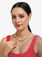 Women's Gold-Polished Kundan Choker Necklace - Ruby Raang | Grocsy