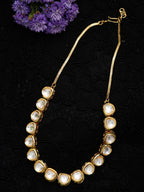 Women's Gold-Polished Kundan Choker Necklace - Ruby Raang | Grocsy