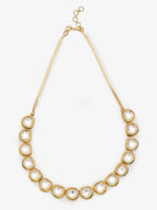 Women's Gold-Polished Kundan Choker Necklace - Ruby Raang | Grocsy