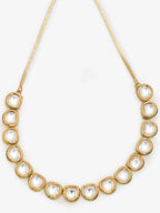Women's Gold-Polished Kundan Choker Necklace - Ruby Raang | Grocsy