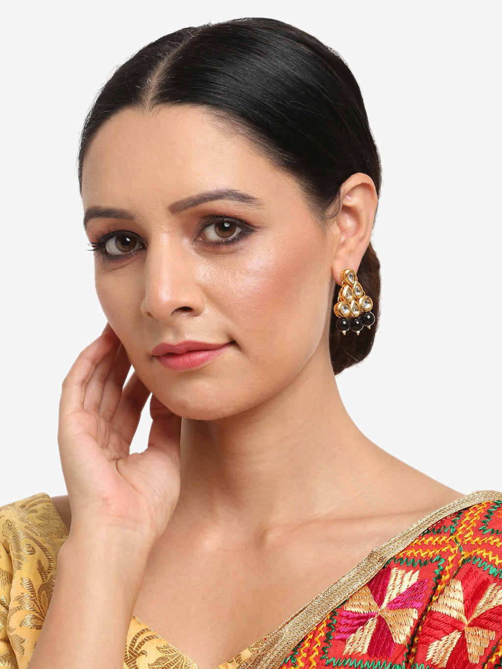 Black Contemporary Drop Earrings - Ruby Raang | Grocsy