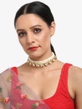 Gold-Toned White Gold-Polished Handcrafted Necklace - Ruby Raang | Grocsy