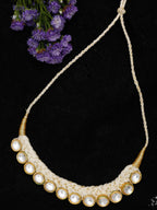Gold-Toned White Gold-Polished Handcrafted Necklace - Ruby Raang | Grocsy